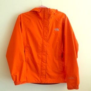 The North Face women’s raincoat, Orange, Medium